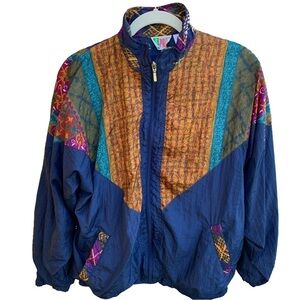 Vintage 80s Track Jacket Windbreaker Bold Spirit Women’s Size Medium